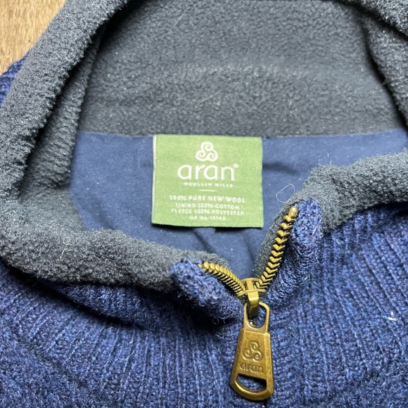 Aran Crafts ‎Men's Windpr‎oof Aran Styl‎e J‎ac‎ket‎ in Nightshade Blue Medium - Picture 5 of 7